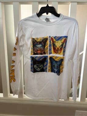 Galantis Seafox White Long Sleeve Graphic Tee with Multicolor Animal Panels